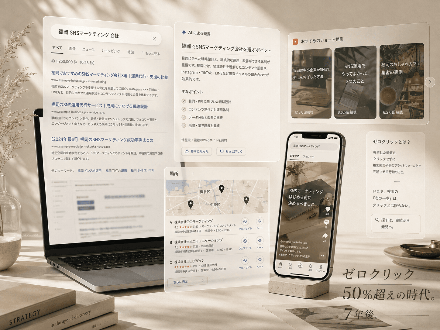 ゼロクリック50%超えの時代をテーマにしたビジュアル